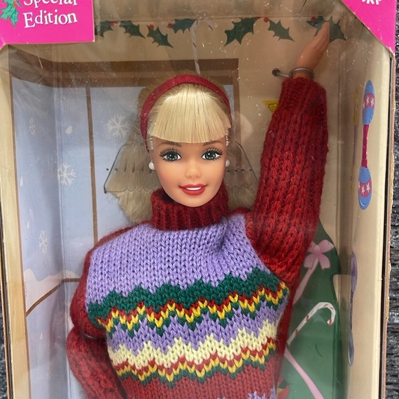 MATTEL VINTAGE NIB TREE TRIMMING BARBIE SPECIAL EDITION BRUSH & PUNCH-OUT TREE - Picture 8 of 9